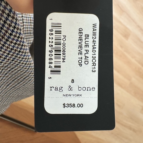 RAG & BONE Genevieve Houndstooth Wool-Blend Strapless Top Size 8 $358 NWT - Picture 9 of 11